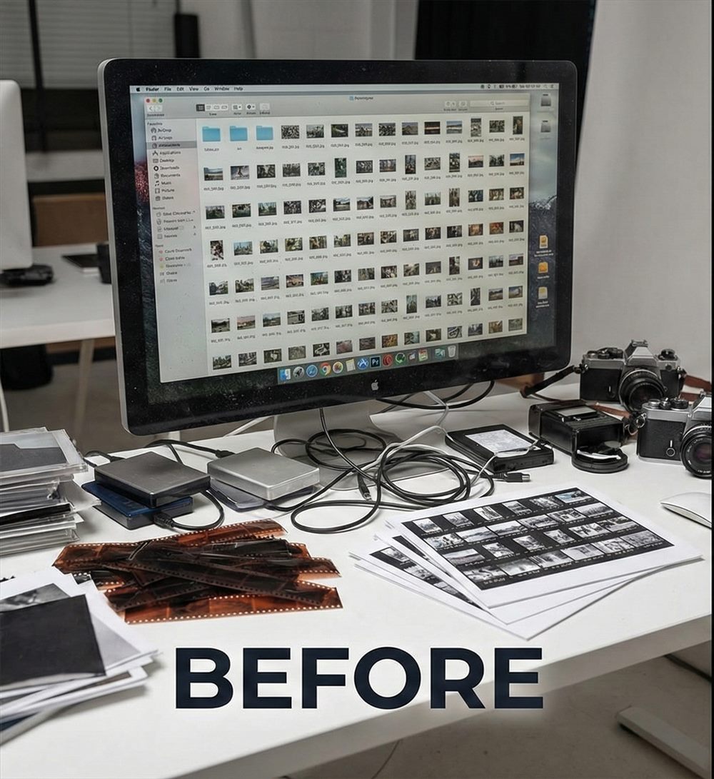 Scattered digital files everywhere