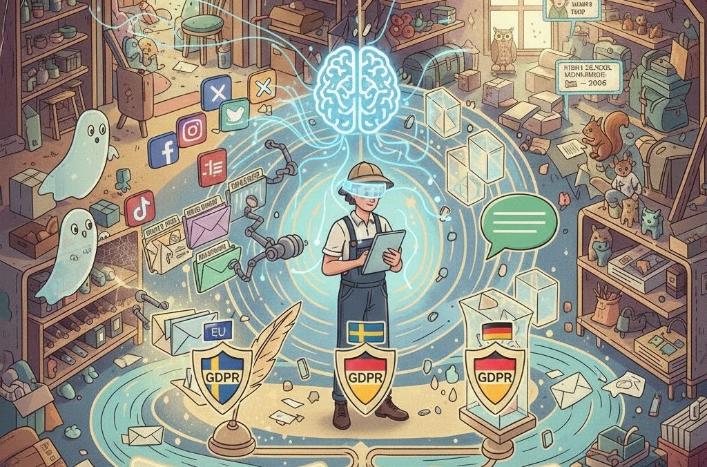 Your scattered digital life, collected and organized by AI, protected by EU and Swedish data laws